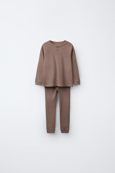 AGES 2-6/ MERINO WOOL PYJAMAS - Brown by Zara