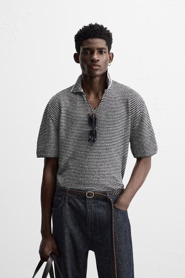 Zara Çi̇zgi̇li̇ - ÇİZGİLİ TRİKO POLO TİŞÖRT