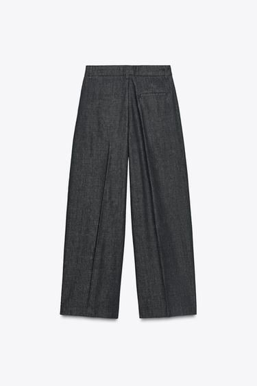 ZW COLLECTION DENIM TROUSERS WITH DARTS - Blue by Zara - Image 6