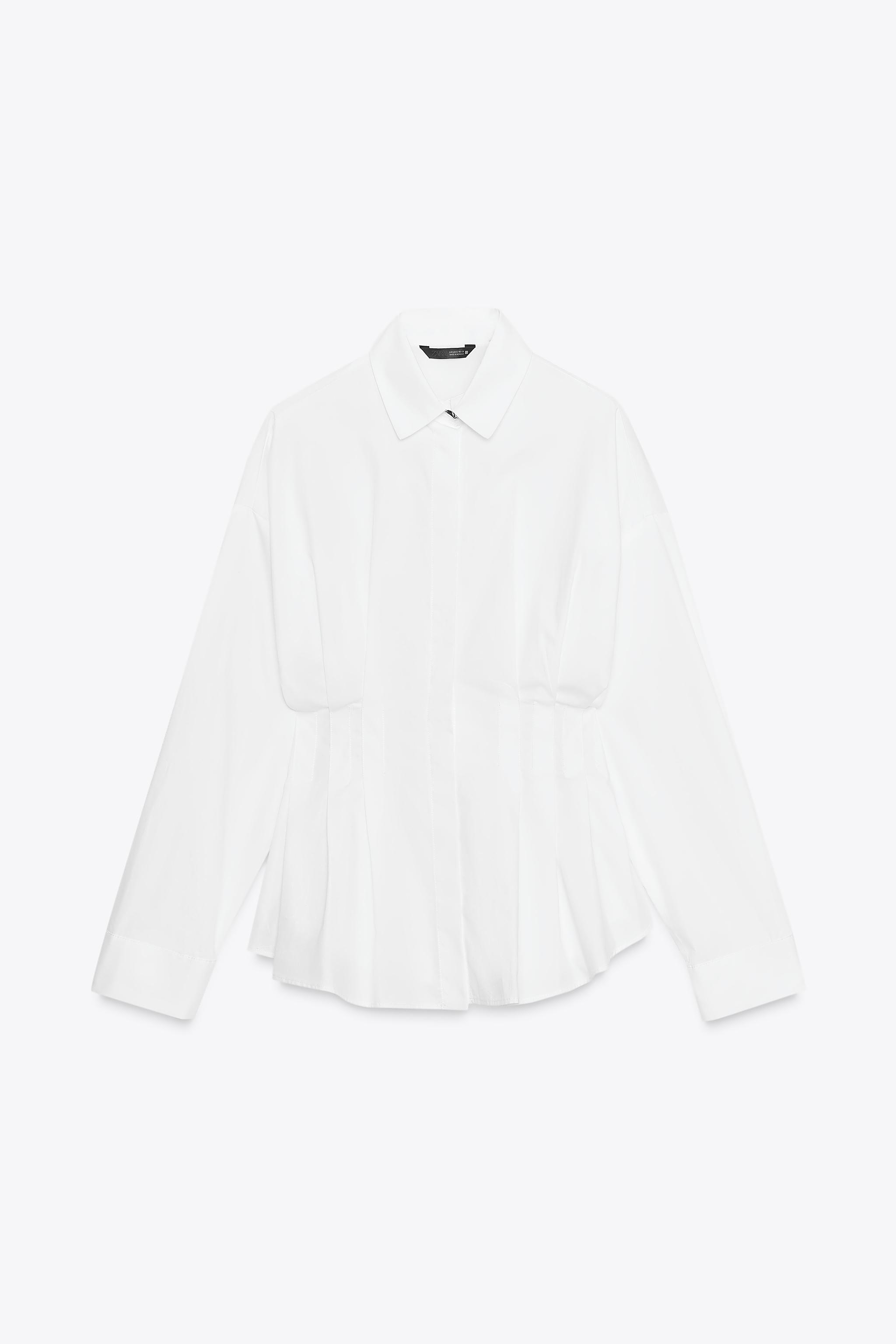【ZARA】ホワイトボタン付きシャツ ブラックロングスカート ZARA】ホワイトボタン付きシャツ ブラックロングスカート