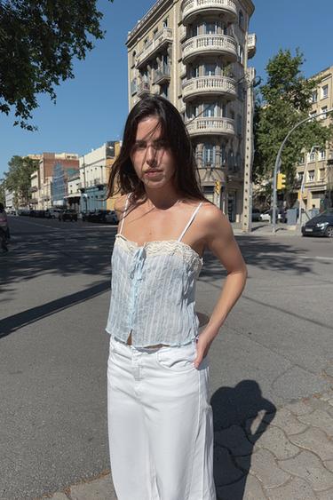 ROMANTIC STRAPPY TOP - Light blue by Zara - Image 2