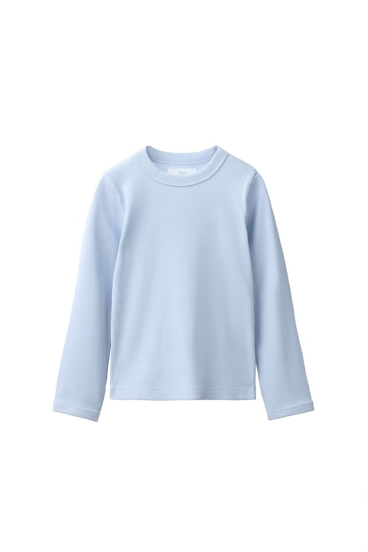 RIBBED T-SHIRT — Blue