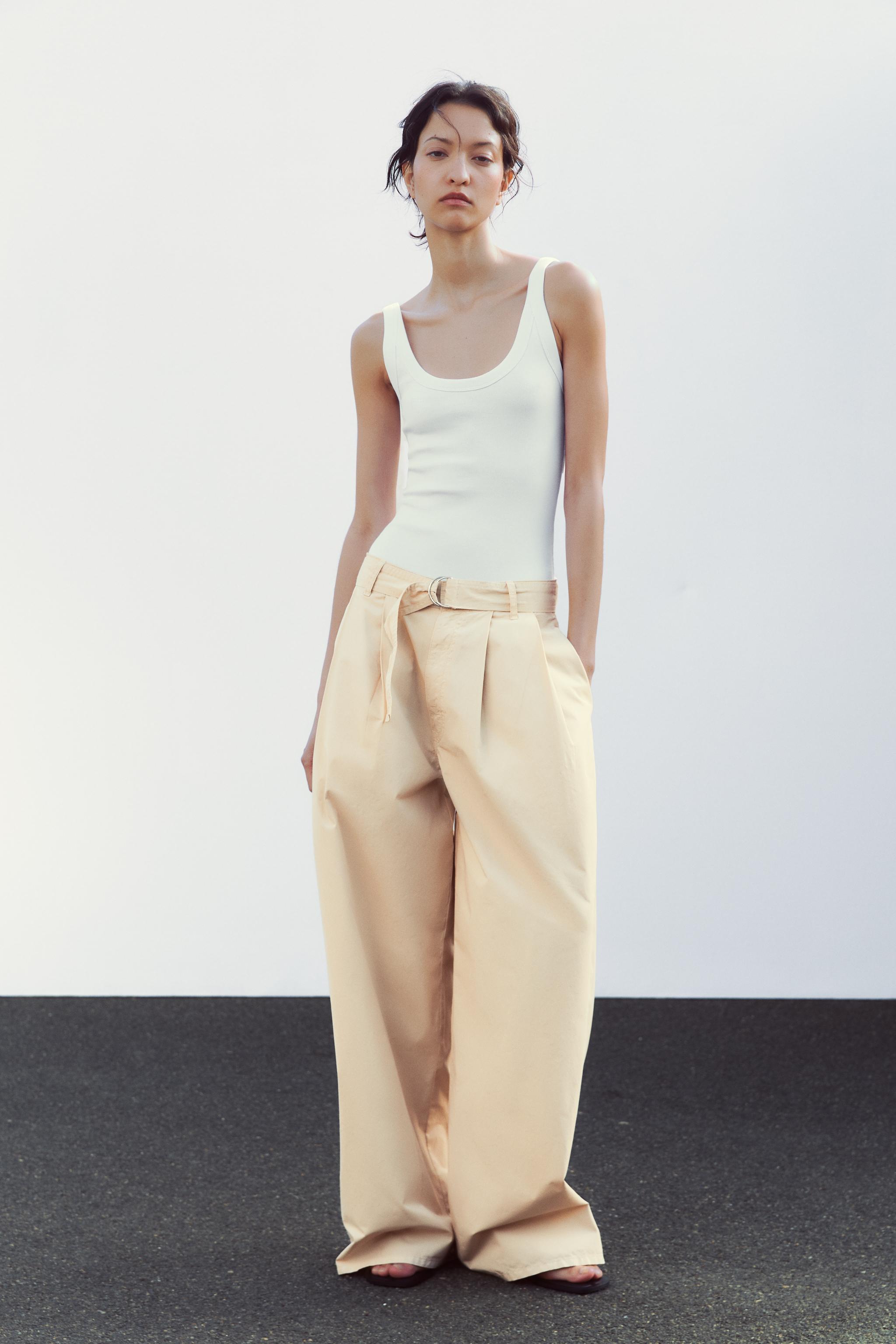 PLEATED BELTED PANTS - Vanilla | ZARA United States