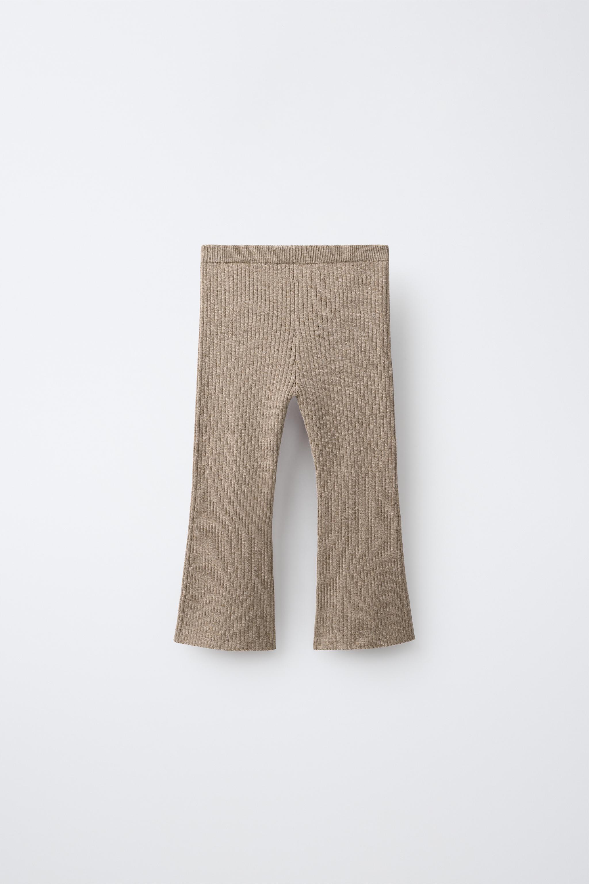 FLARE RIB-KNIT LEGGINGS