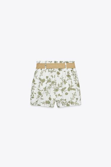 BERMUDA IMPRIMÉ BRODERIES AJOURÉES - écru/vert kaki de Zara - Image 6