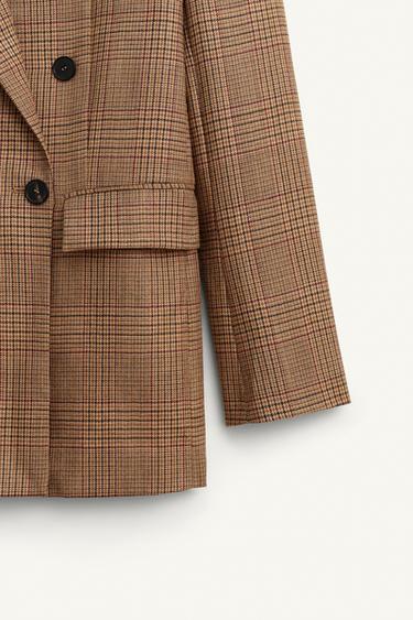 VESTE À CARREAUX 100 % LAINE ÉDITION LIMITÉE - Marron de Zara - Image 6
