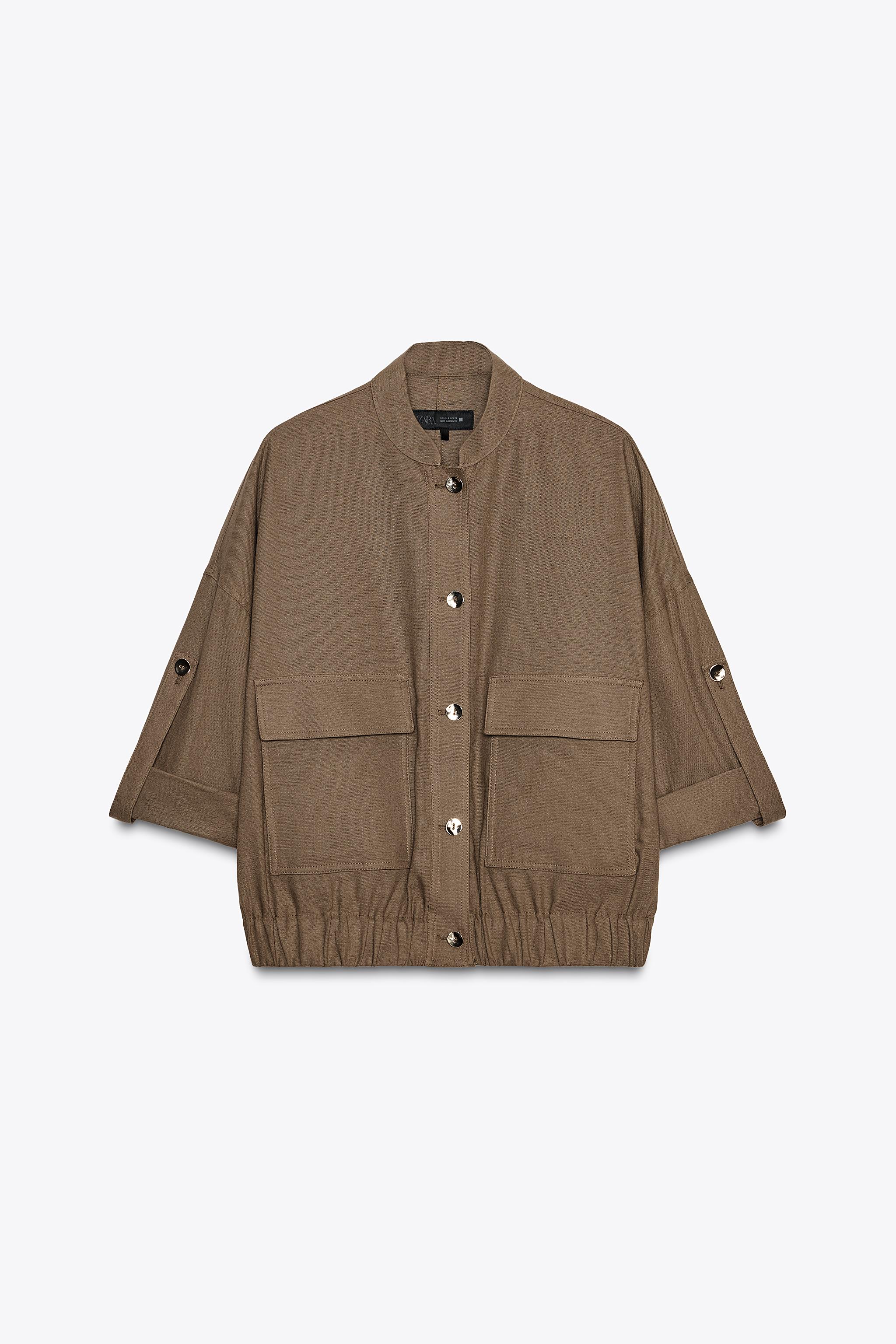 LINEN FULL SLEEVE JACKET - Light brown | ZARA United States