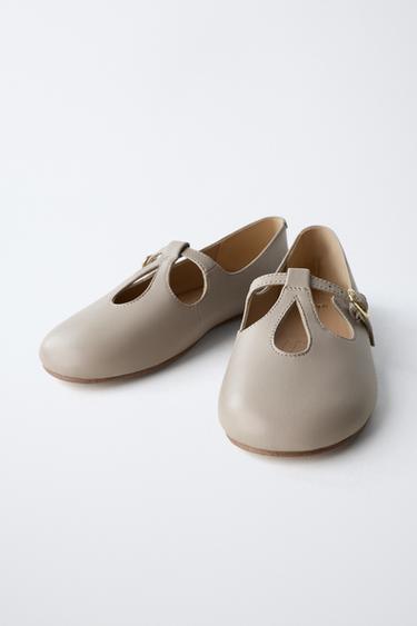 BALLERINES EN CUIR - Gris taupe de Zara - Image 2