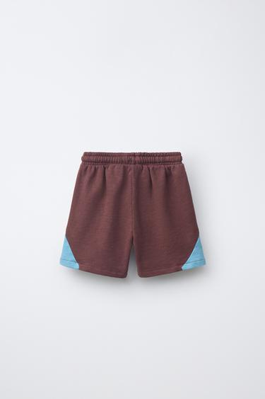 SHORT EN MOLLETON AVEC DÉCOUPES - Bleu clair de Zara - Image 1