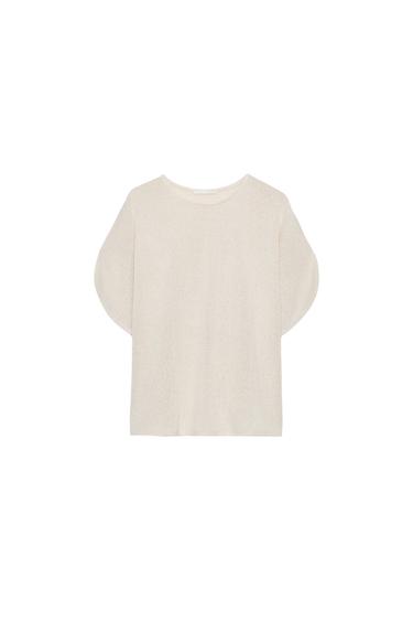 RUSTIC CAPE SLEEVE TOP - Light beige by Zara