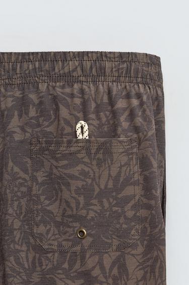 MID-LENGTH FLORAL PRINT SWIM SHORTS - Brown by Zara - Image 9