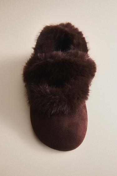 KIDS' WARM BALLET FLATS — Brown 1