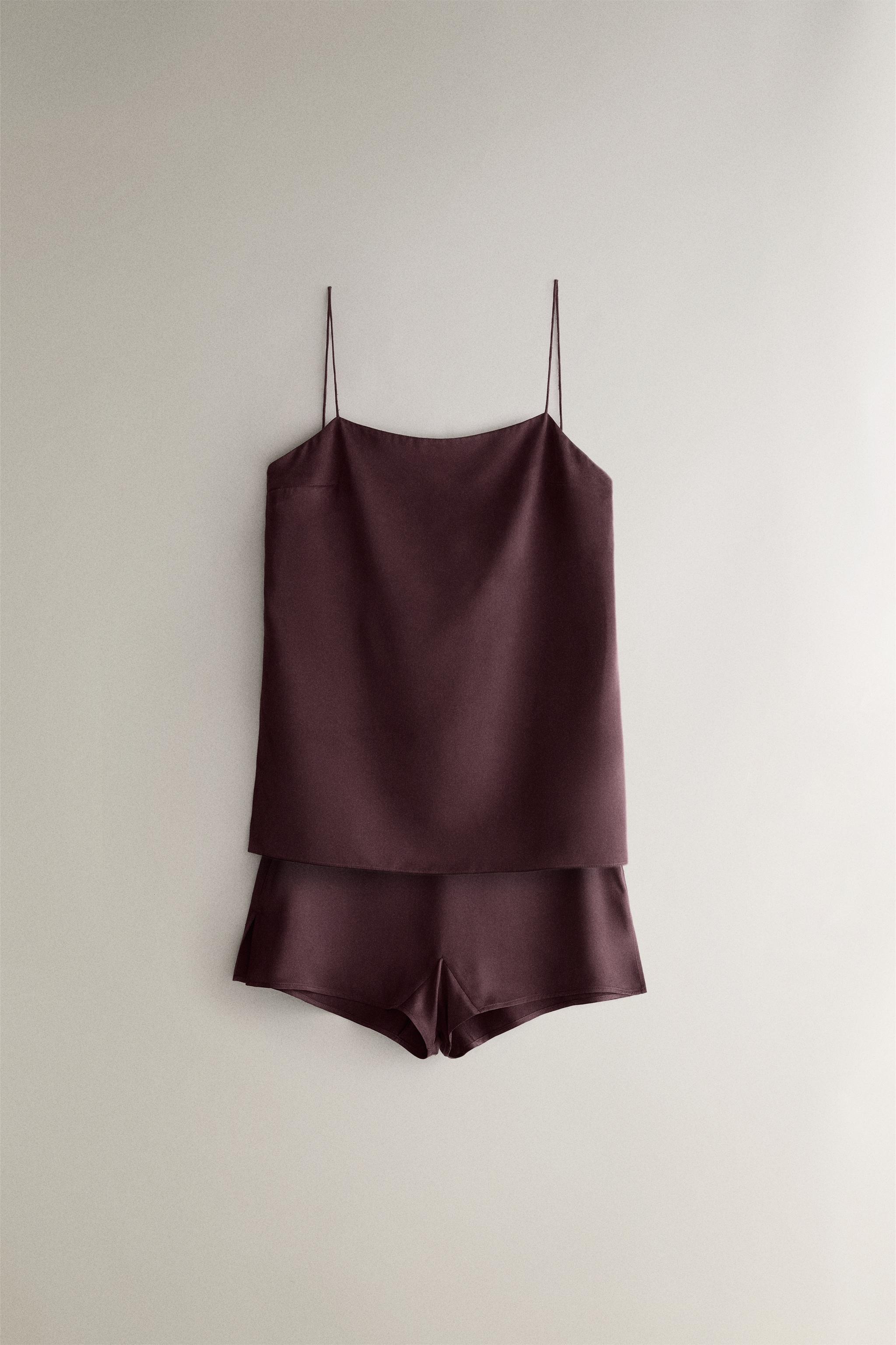 Женские топы Zara MULBERRY SILK STRAPPY TOP — фото 4