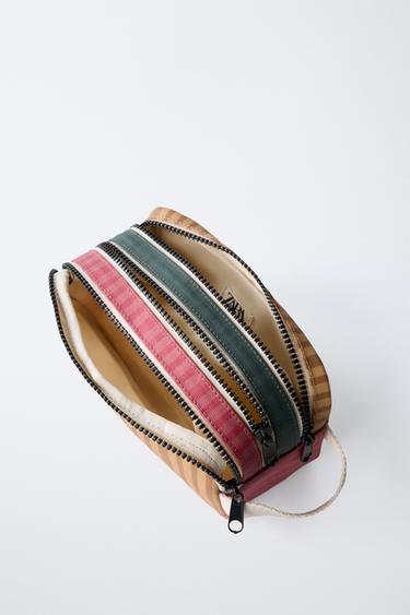 MULTICOLOURED STRIPE PENCIL CASE - Green by Zara - Image 3