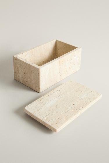 LARGE MARBLE BATHROOM ORGANIZER BOX — Beige 2