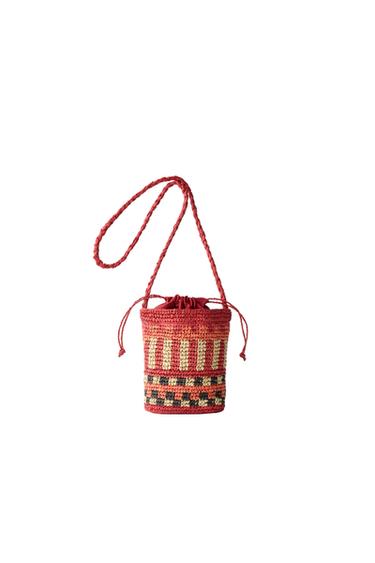 RAFFIA CROSSBODY BAG - Red by Zara