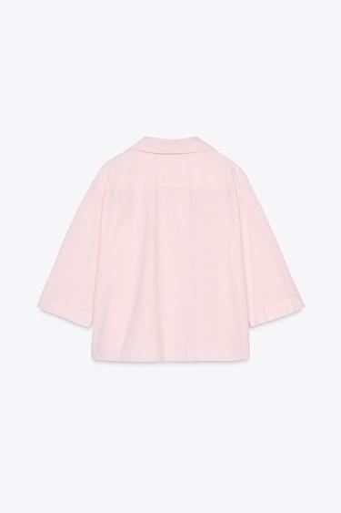 CHEMISE COURTE ZW COLLECTION - Rose de Zara - Image 4