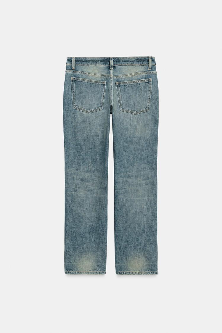 Jeans de tiro medio y pierna recta con bandas laterales TRF 8