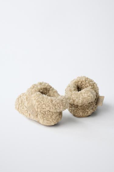 FAUX SHEARLING BOOTS - Sand Brown by Zara - Image 4