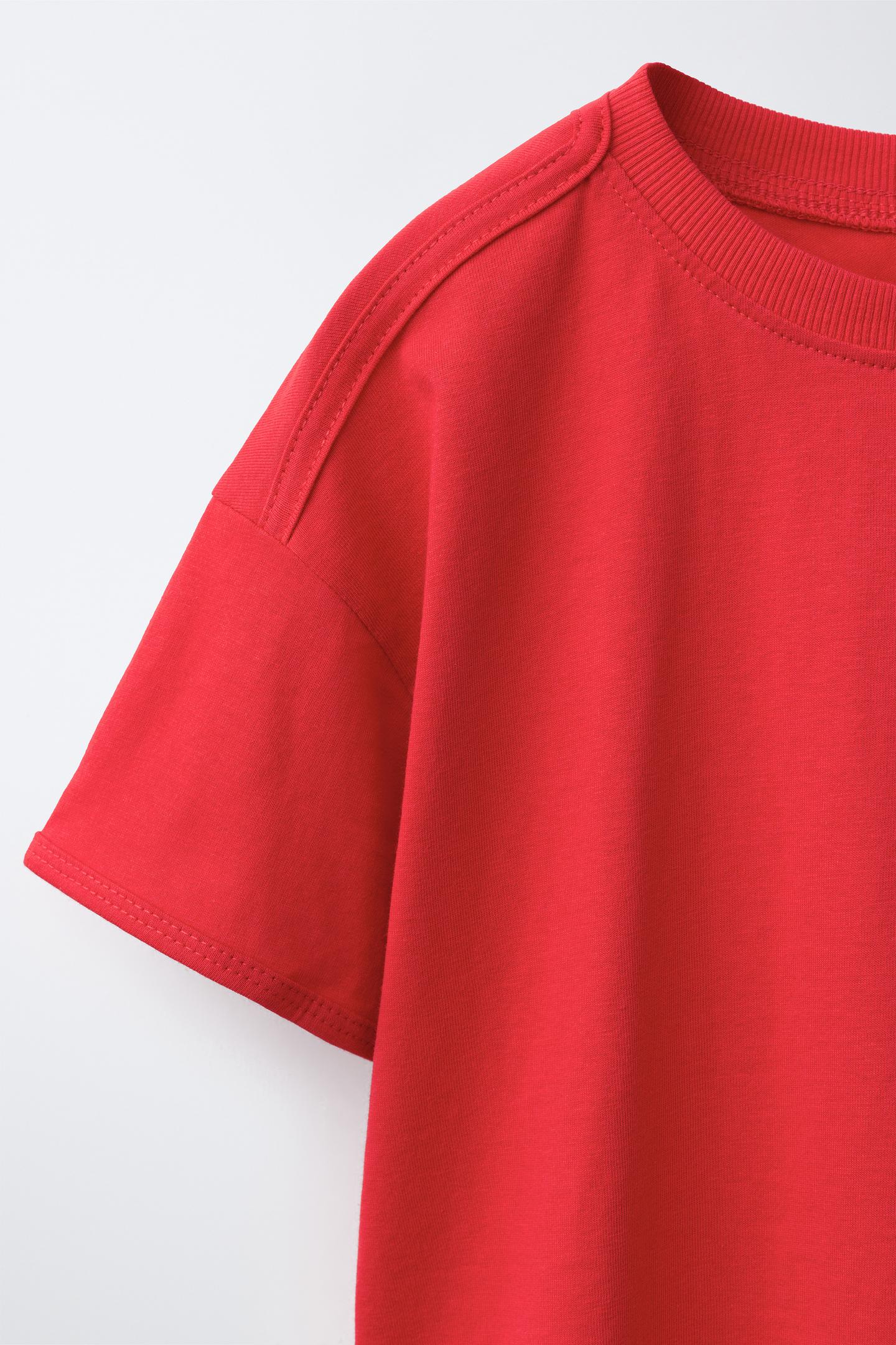 Детская футболка Zara Plain, цвет: Красный — фото 4