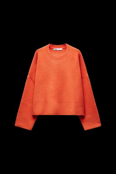 JERSEY PUNTO LISO - Naranja de Zara - Imagen 0