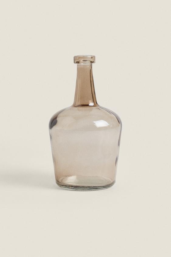 GLASS VASE Brown / Taupe ZARA United Kingdom