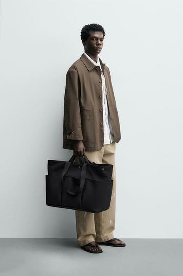 RELAXED FIT COTTON OVERSHIRT - Brown by Zara - Image 3