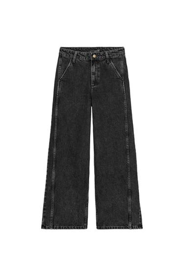 Z1975 HIGH-WAIST CULOTTES JEANS - Black by Zara