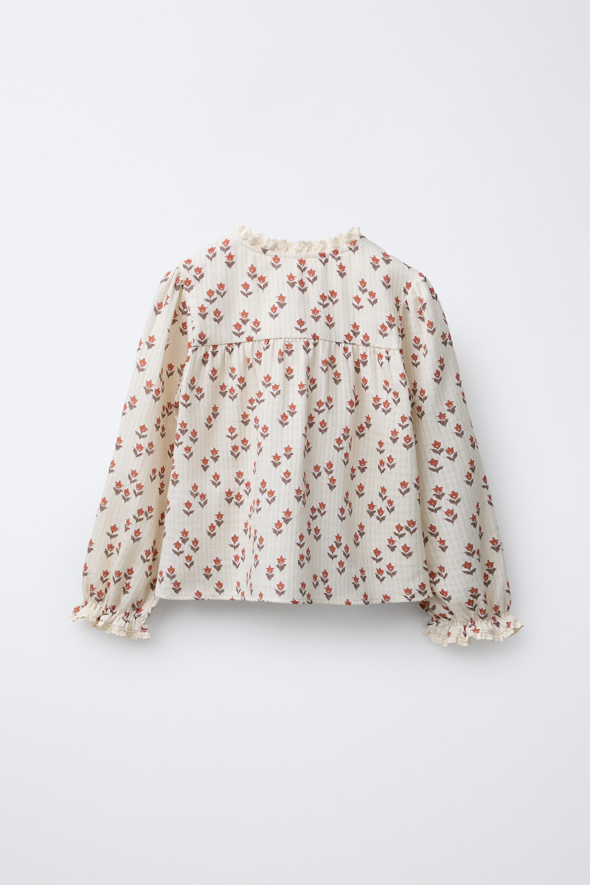 LACE TRIM FLORAL SHIRT