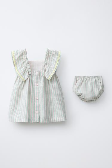 WAVY TRIM DRESS AND BRIEFS - Sea green by Zara - Image 1