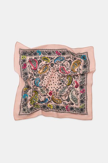 EMBROIDERED PRINT BANDANNA - Pink by Zara