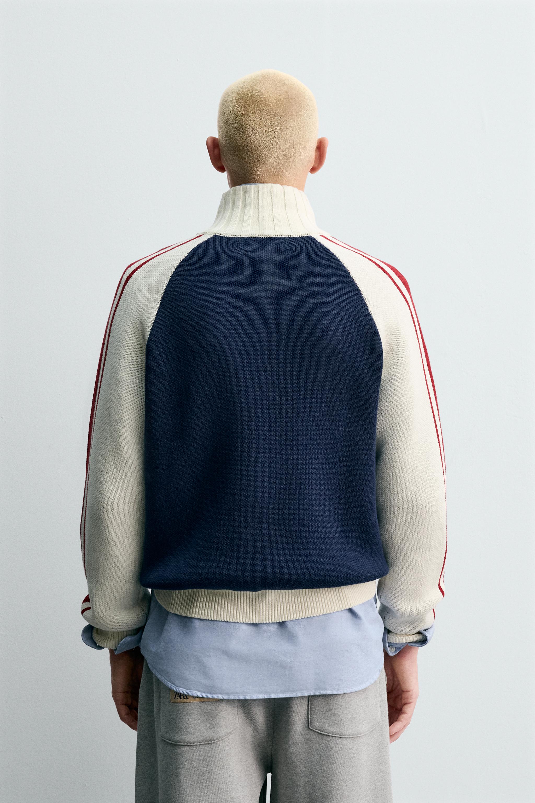 ZARA カラーブロックパーカ　Mサイズ CHAMPION ® X ZARA カラーブロックバンド ニットジャケット