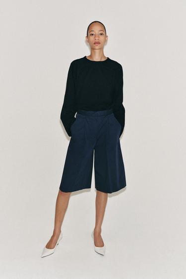 BERMUDA PLISSÉE ZW COLLECTION - Bleu marine de Zara - Image 5