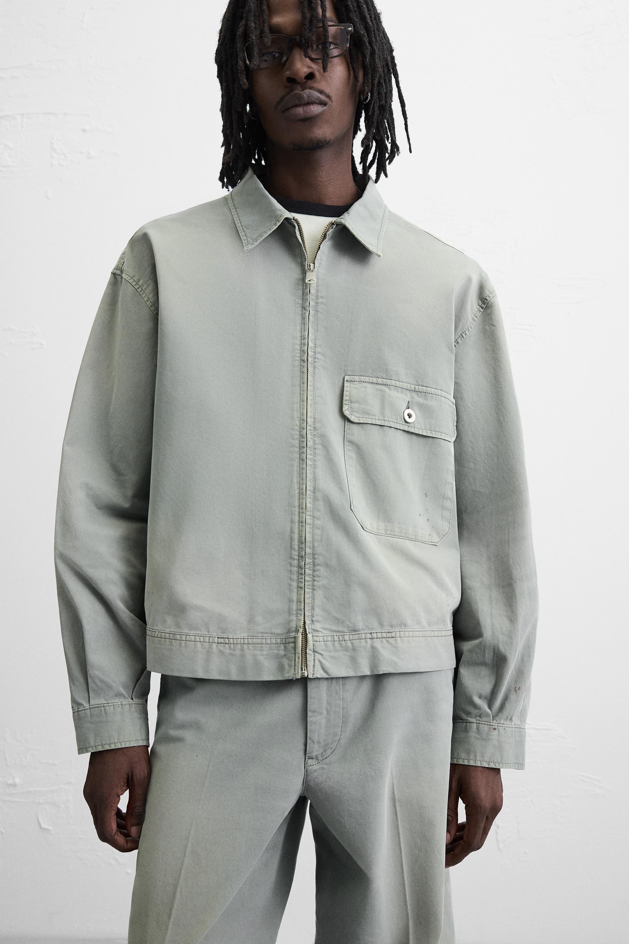 Catorce ジャケット♀2 WASHED JACKET WITH VINTAGE-EFFECT PRINT - Gray | ZARA United