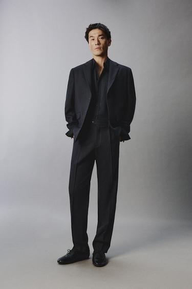 BLAZER TRAXE 100% LA ORIGINS - Mariño escuro de Zara - Imaxe 0