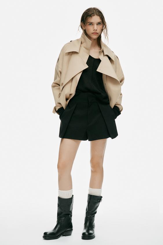 SHORT PLIEGUES - Negro de Zara - Imagen 0
