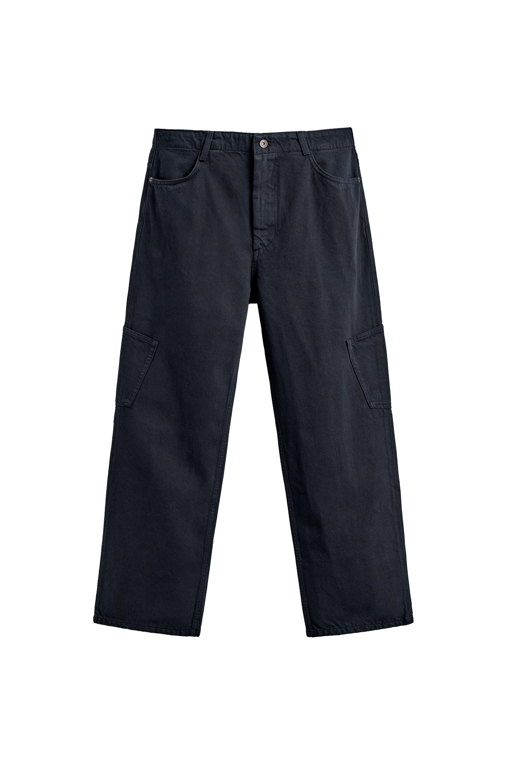 STRAIGHT FIT CARGO PANTS - Dark navy | ZARA United States