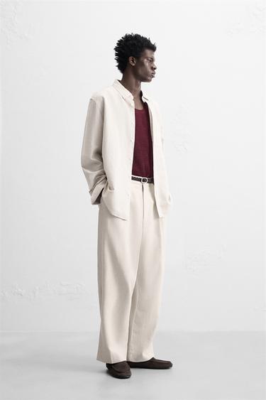 CHEMISE EN LIN ET COTON - Beige clair de Zara - Image 3