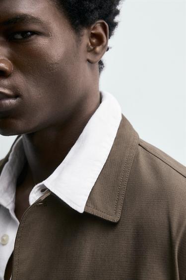 RELAXED FIT COTTON OVERSHIRT - Brown by Zara - Image 5