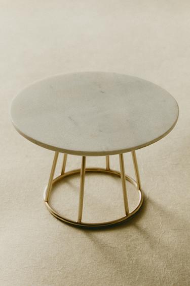 MARBLE AND METAL TEALIGHT HOLDER - Golden by Zara