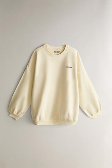 SWEAT CACHE-COU COTON SPORT - Écru de Zara