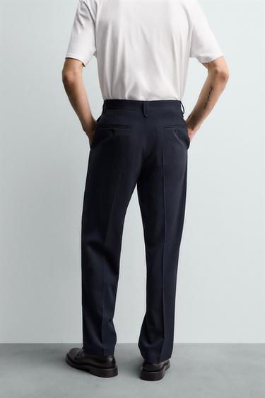 100% WOOL SUIT TROUSERS - Navy blue by Zara - Image 2