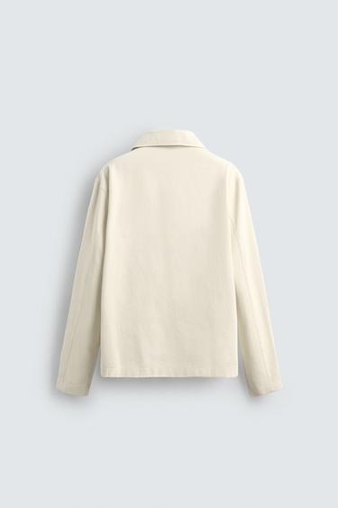 WASHED TEXTURED OVERSHIRT - Ecru by Zara - Image 7