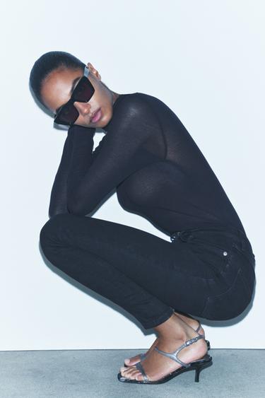 ДЖИНСЫ СКИННИ С ВЫСОКОЙ ПОСАДКОЙ — ZW COLLECTION — ЧЕРНЫЙ от Zara