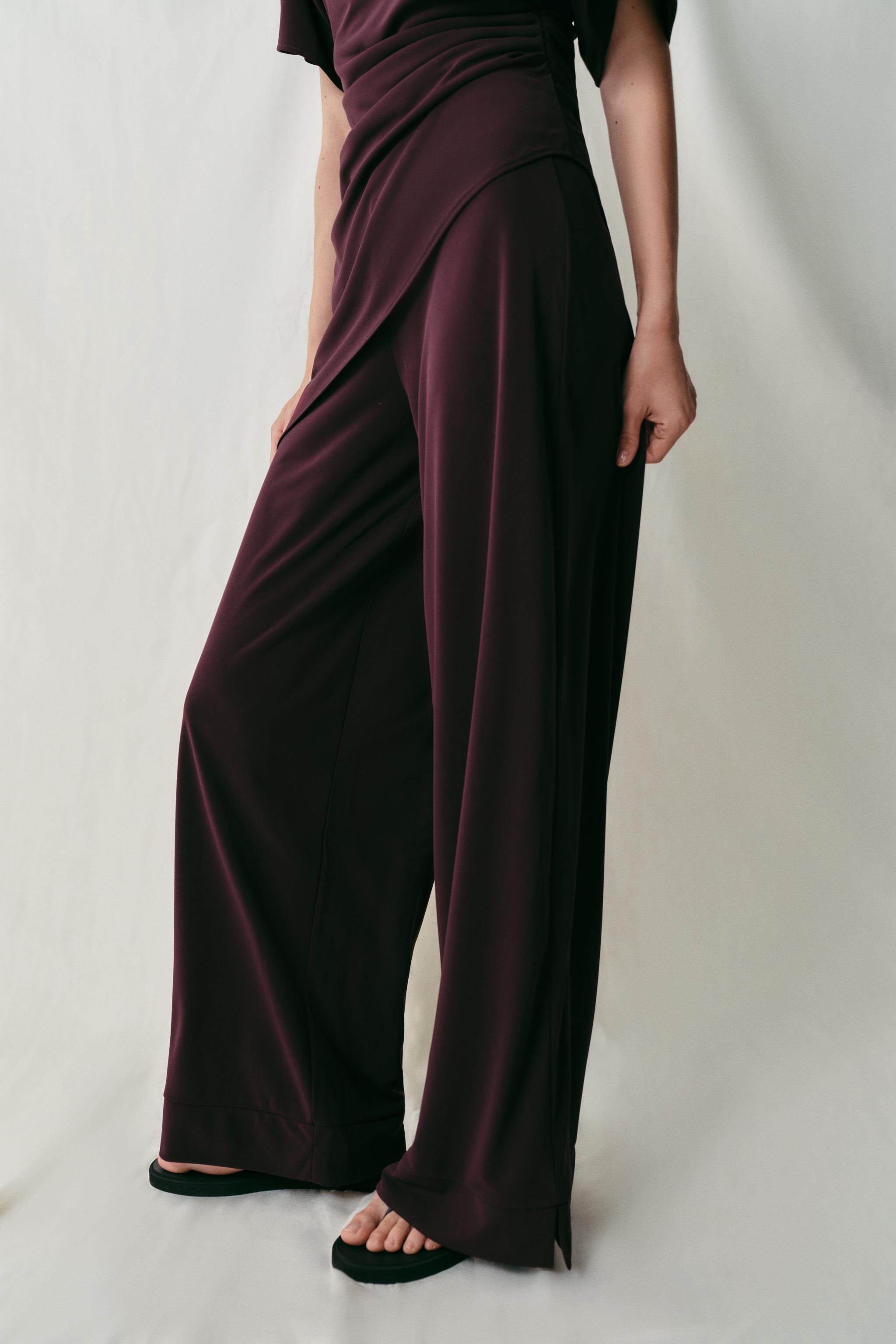 STRAIGHT LEG CREPE PANTS WITH OPENINGS - thumbnail 4