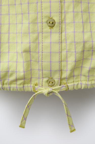 CHECK SHIRT WITH COLLARS - Lime by Zara - Image 3