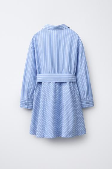 STRIPED SHIRT DRESS - Blue by Zara - Image 1