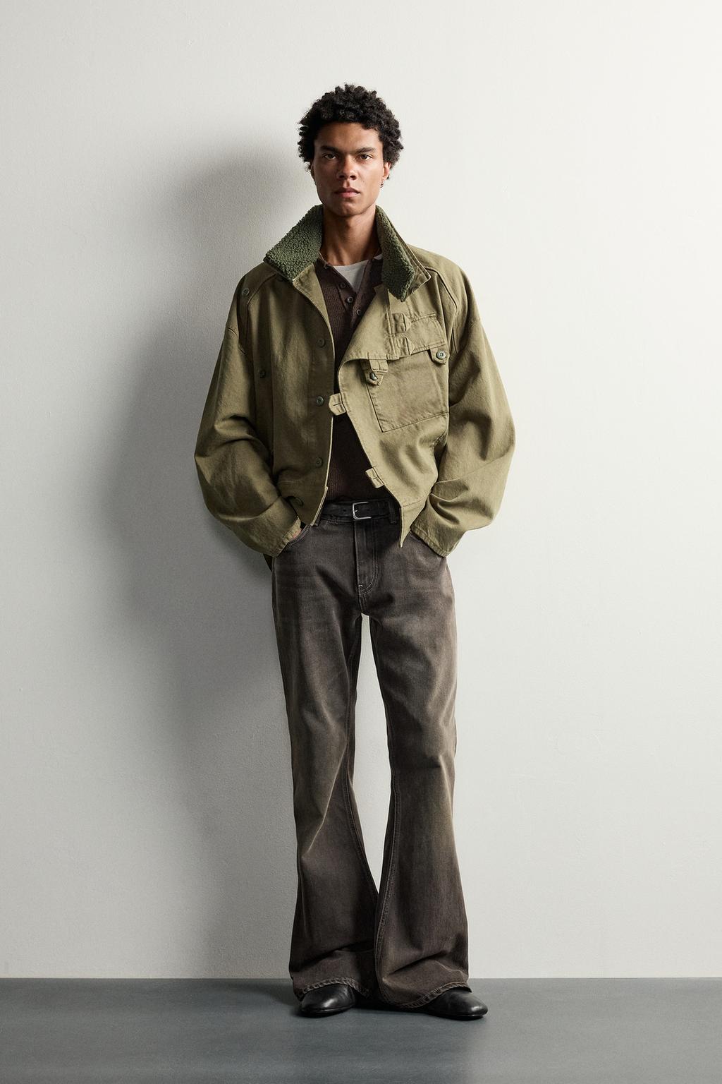 BOXY FIT CONTRAST COLLAR JACKET