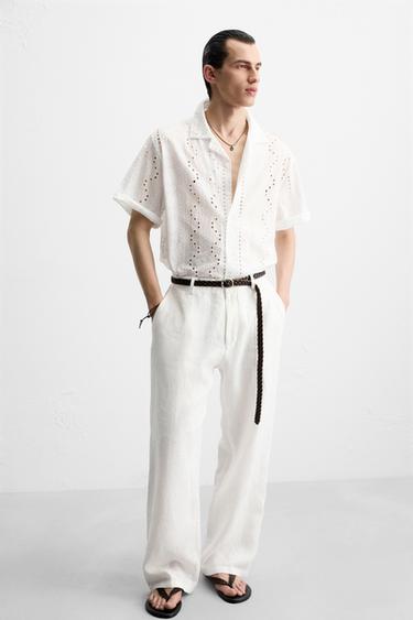 EMBROIDERED CUTWORK SHIRT - White by Zara