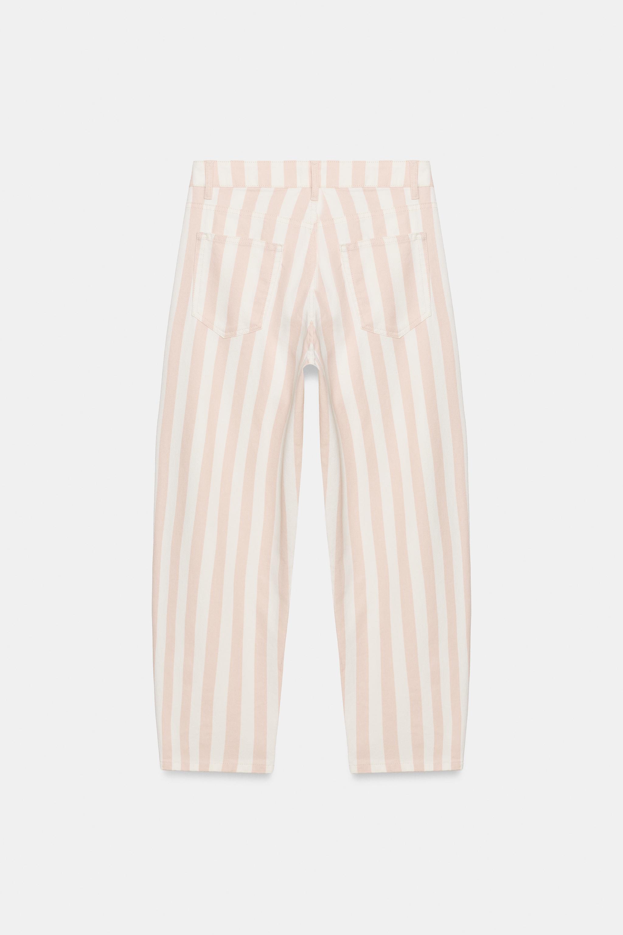 Zara ZW COLLECTION TAPERED FIT ORTA BEL ŞERİTLİ JEAN görsel 6